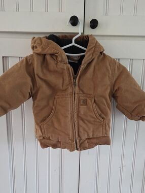 Carhartt Kids Tan Hooded Zip Puffer Jacket
